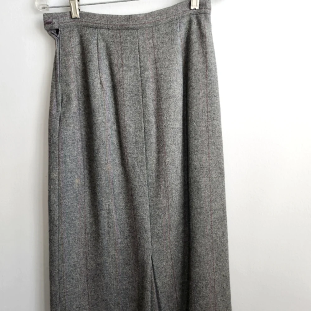Vintage 90s Colours by Alexander Julian Maxi Skirt Grey 8 All Wool Quiet Luxury